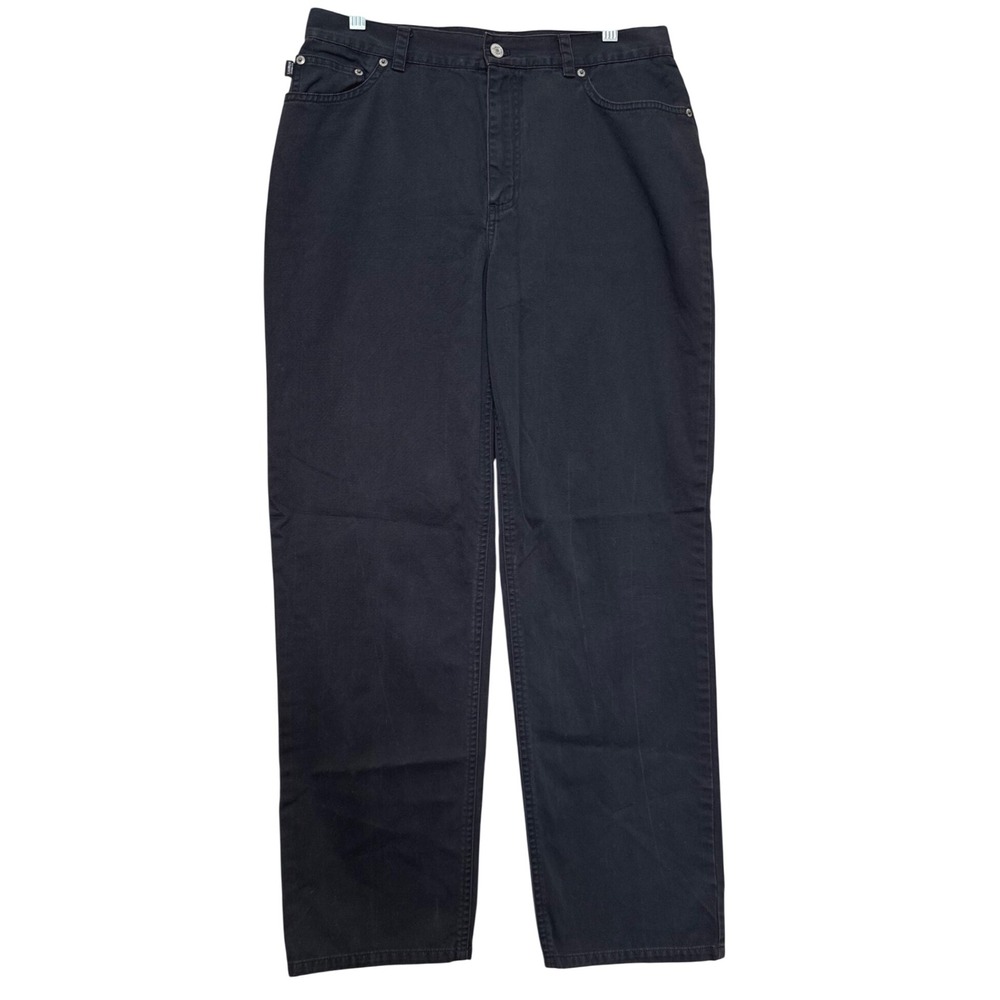 Ralph Lauren Lauren Jeans Co Black Straight Leg High Rise Cotton Denim Pants 10
